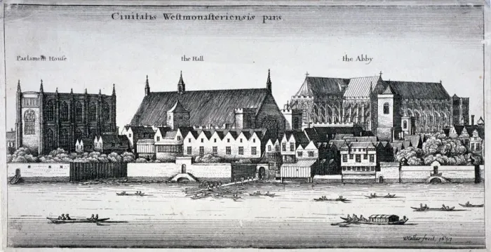 Framed Print : Westminster Abbey and the Palace of Westminster from the River Thames, London, 1647 Framed Print : Westminster Abbey and the Palace of Westminster from the River Thames, London, 1647