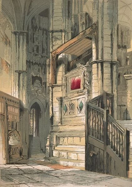 Westminster Abbey. Southern Aisle of the Choir, 1845. Artist: Stephen Sly