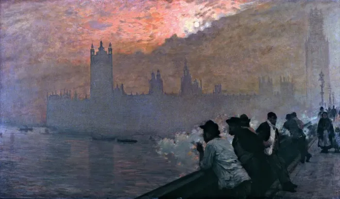 Framed Print : Westminster. Artist: De Nittis, Giuseppe (1846-1884) Framed Print : Westminster. Artist: De Nittis, Giuseppe (1846-1884)