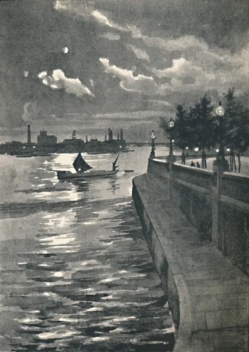 Framed Print : Westminster from Blackfriars Bridge - Night, 1891. Creator: William Luker. Westminster from Blackfriars Bridge - Night, 1891. Creator: William Luker Framed Print : Westminster from Blackfriars Bridge - Night, 1891. Creator: William Luker. Westminster from Blackfriars Bridge - Night, 1891. Creator: William Luker