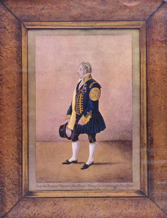Framed Print : A Westminster fireman in uniform, c1800 Framed Print : A Westminster fireman in uniform, c1800