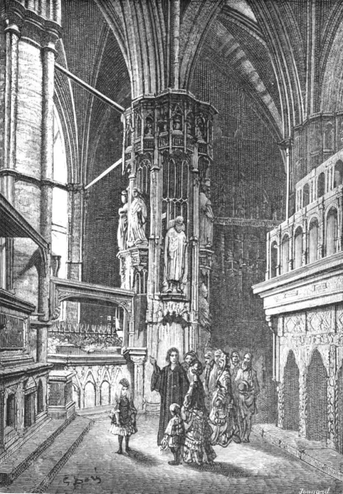 Framed Print : Westminster - The Round of the Abbey, 1872. Creator: Gustave Doré Framed Print : Westminster - The Round of the Abbey, 1872. Creator: Gustave Doré