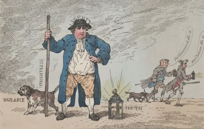 Framed Print : The Westminster Watchman, April 12, 1784. April 12, 1784. Creator: Thomas Rowlandson Framed Print : The Westminster Watchman, April 12, 1784. April 12, 1784. Creator: Thomas Rowlandson