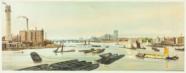 Westminster, from Waterloo Bridge, plate nineteen from Original Views of London as It Is