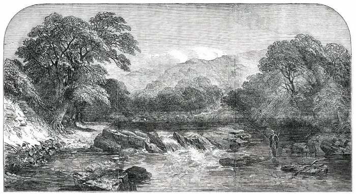 Framed Print : A Westmoreland Trout-Stream - painted by H. Jutsum, 1850. Creator: Unknown Framed Print : A Westmoreland Trout-Stream - painted by H. Jutsum, 1850. Creator: Unknown