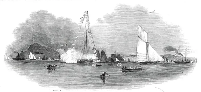 Framed Print : Weston-super-Mare Regatta, from the sea - drawn by Condy, 1845. Creator: Smyth Framed Print : Weston-super-Mare Regatta, from the sea - drawn by Condy, 1845. Creator: Smyth