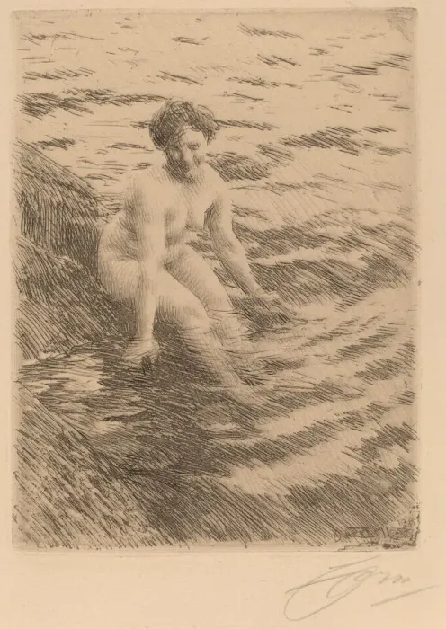 Framed Print : Wet, 1911. Creator: Anders Leonard Zorn Framed Print : Wet, 1911. Creator: Anders Leonard Zorn