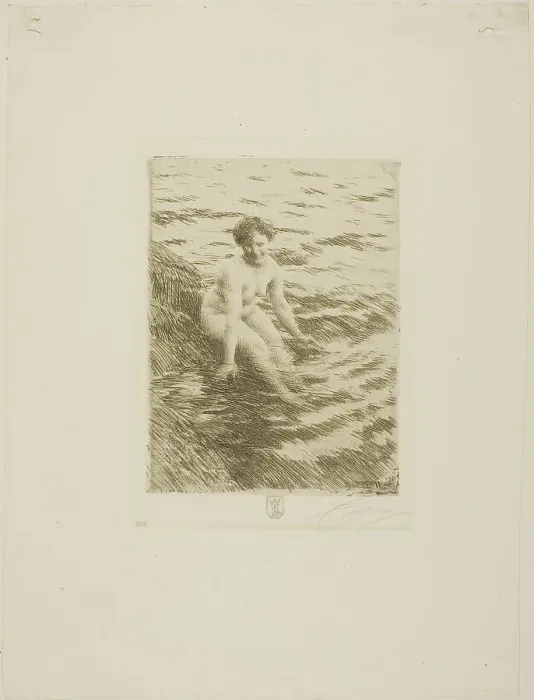 Framed Print : Wet, 1911. Creator: Anders Leonard Zorn Framed Print : Wet, 1911. Creator: Anders Leonard Zorn
