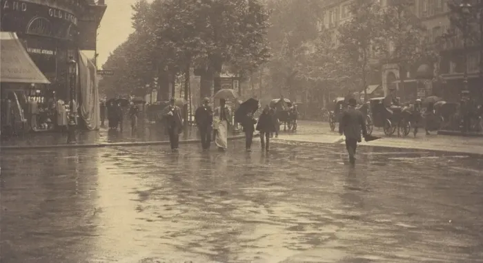 Framed Print : A Wet Day on the Boulevard, Paris, 1894. Creator: Alfred Stieglitz Framed Print : A Wet Day on the Boulevard, Paris, 1894. Creator: Alfred Stieglitz