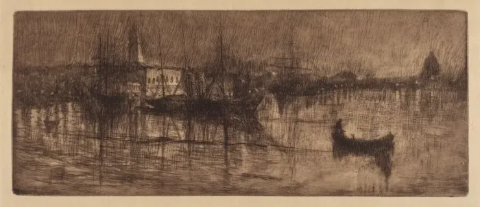 Framed Print : A Wet Evening in Venice, c. 1880. Creator: Otto Henry Bacher Framed Print : A Wet Evening in Venice, c. 1880. Creator: Otto Henry Bacher