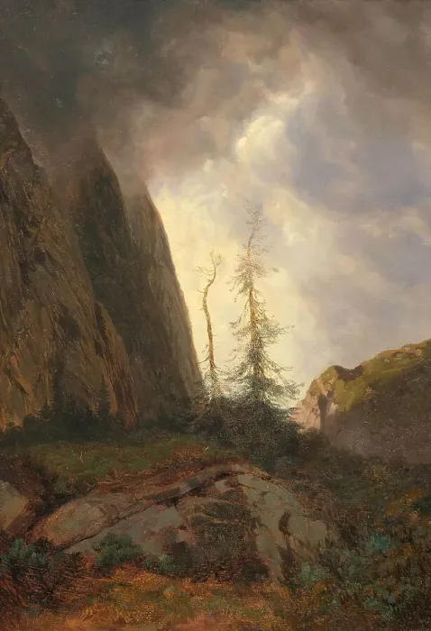 Framed Print : Wettertanne. Creator: Calame, Alexandre (1810-1864)