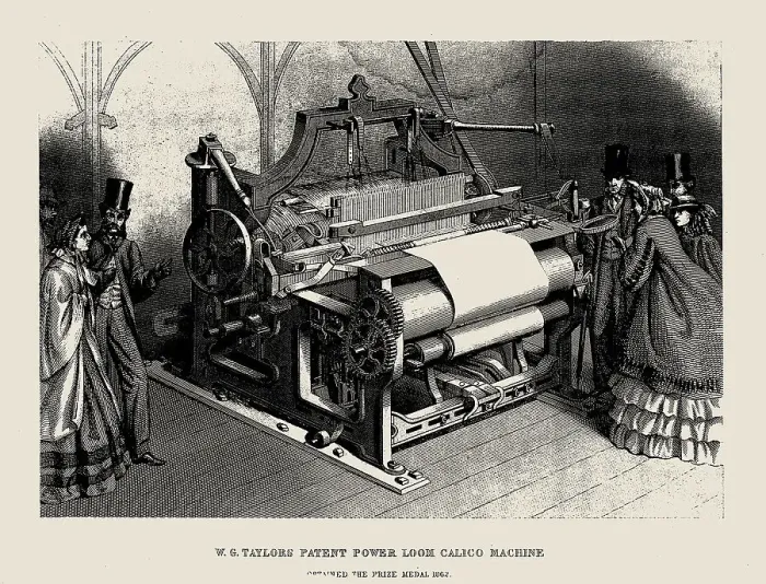 Framed Print : W.G. Taylors Patent Power Loom Calico Machine. Creator: Anonymous Framed Print : W.G. Taylors Patent Power Loom Calico Machine. Creator: Anonymous