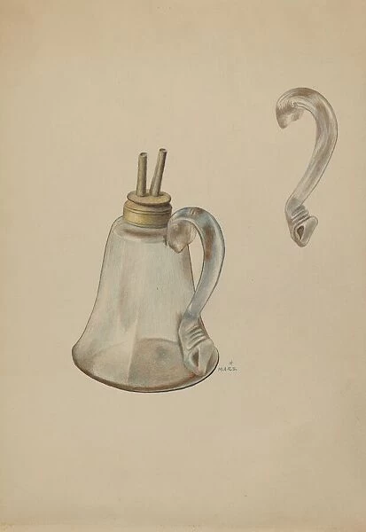 Whale Oil Lamp, c. 1936. Creator: Margaret Stottlemeyer