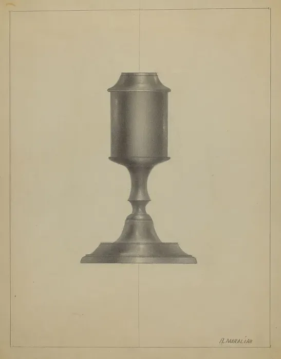 Framed Print : Whale Oil Lamp, c. 1936. Creator: Arsen Maralian Framed Print : Whale Oil Lamp, c. 1936. Creator: Arsen Maralian