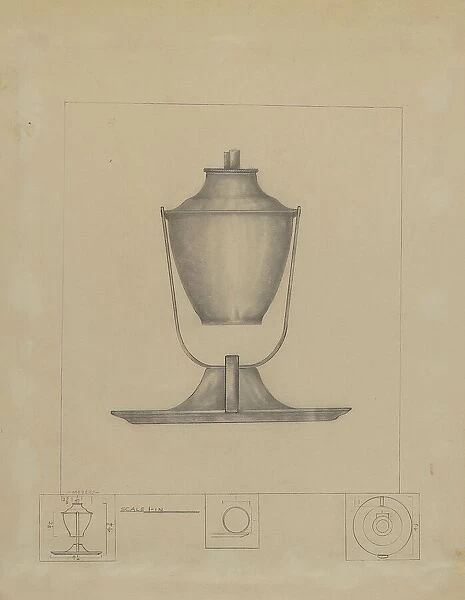 Whale Oil Lamp, c. 1936. Creator: Henry Meyers