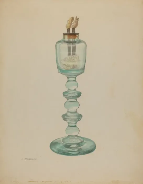 Framed Print : Whale Oil Lamp, c. 1938. Creator: Isidore Steinberg Framed Print : Whale Oil Lamp, c. 1938. Creator: Isidore Steinberg