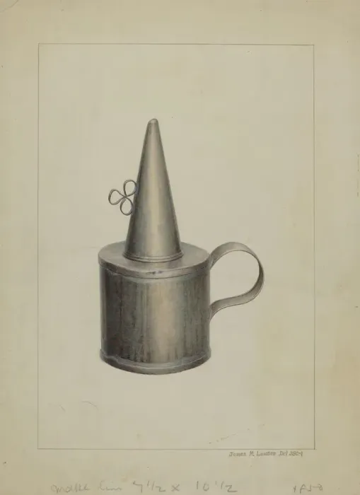 Framed Print : Whale Oil Lamp, c. 1938. Creator: James M. Lawson Framed Print : Whale Oil Lamp, c. 1938. Creator: James M. Lawson
