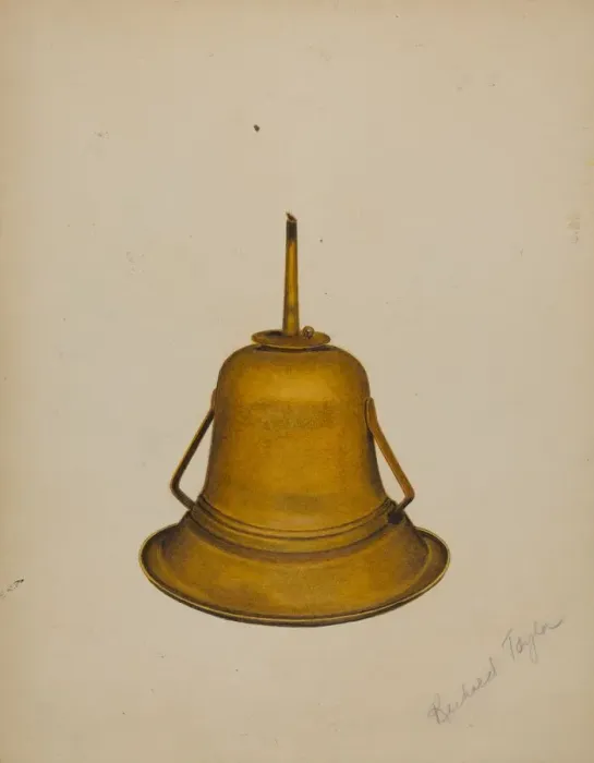 Framed Print : Whale Oil Lamp, c. 1938. Creator: Richard Taylor Framed Print : Whale Oil Lamp, c. 1938. Creator: Richard Taylor