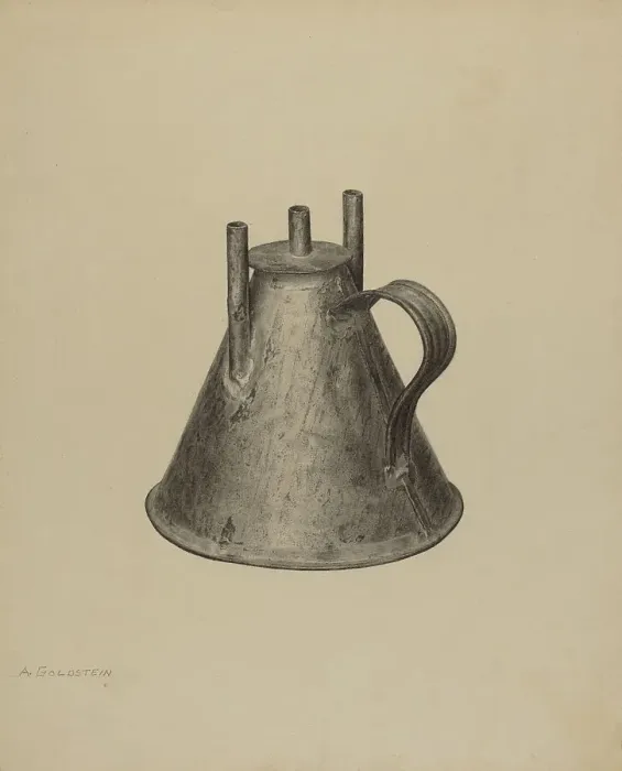 Framed Print : Whale Oil Lamp, c. 1940. Creator: Alfred Goldstein Framed Print : Whale Oil Lamp, c. 1940. Creator: Alfred Goldstein