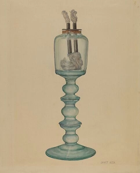 Whale Oil Lamp, c. 1940. Creator: Janet Riza