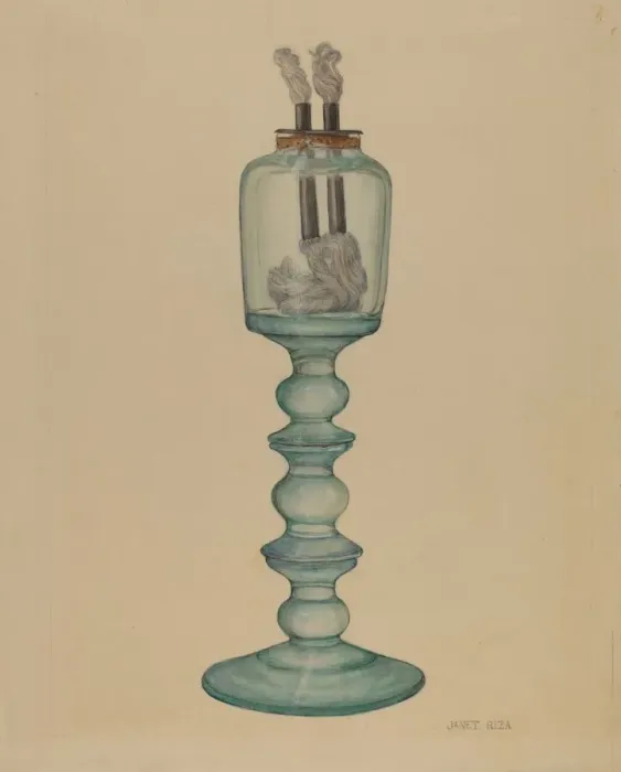 Framed Print : Whale Oil Lamp, c. 1940. Creator: Janet Riza Framed Print : Whale Oil Lamp, c. 1940. Creator: Janet Riza
