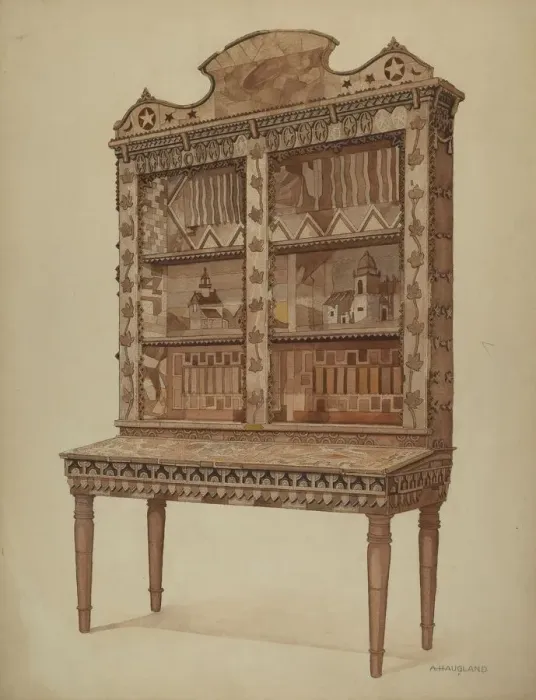 Framed Print : Whalebone Cabinet, c. 1937. Creator: Augustine Haugland Framed Print : Whalebone Cabinet, c. 1937. Creator: Augustine Haugland