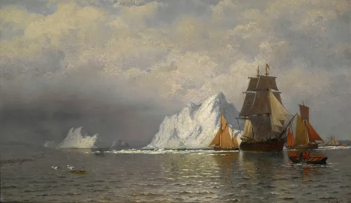 Framed Print : Whaler and Fishing Vessels near the Coast of Labrador, about 1880. Creator: William Bradford Framed Print : Whaler and Fishing Vessels near the Coast of Labrador, about 1880. Creator: William Bradford