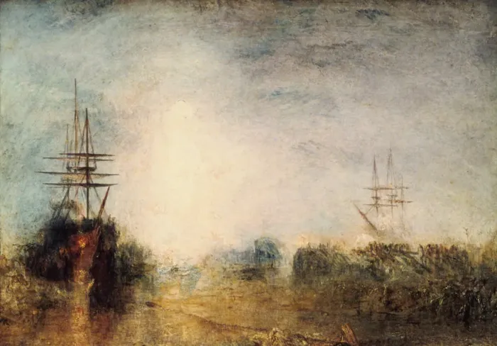 Framed Print : Whalers (Boiling Blubber) Entangled in Flaw Ice, Endeavouring to Extricate Themselves, 1846. Artist: JMW Turner Framed Print : Whalers (Boiling Blubber) Entangled in Flaw Ice, Endeavouring to Extricate Themselves, 1846. Artist: JMW Turner