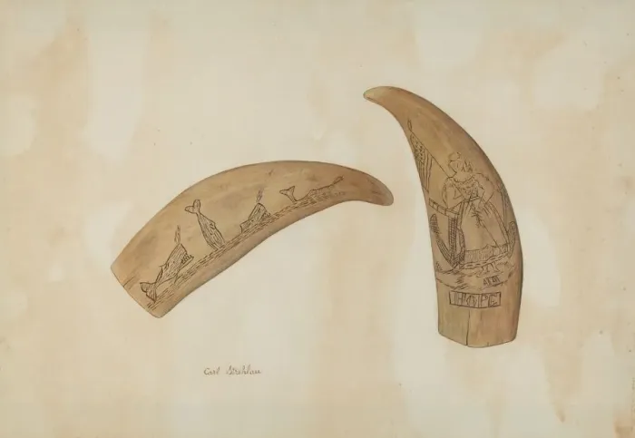 Framed Print : Whales Tooth, c. 1940. Creator: Carl Strehlau Framed Print : Whales Tooth, c. 1940. Creator: Carl Strehlau