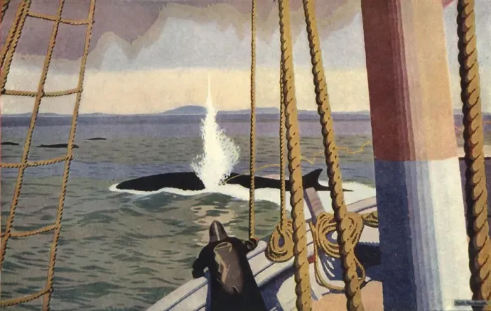 Framed Print : Whaling in the Antarctic. Creator: Keith Henderson Framed Print : Whaling in the Antarctic. Creator: Keith Henderson