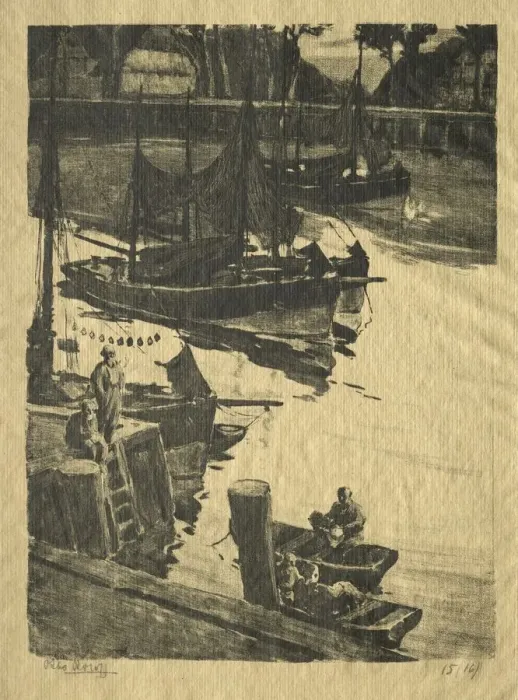 Framed Print : The Wharf. Creator: Willem Roelofs (Dutch, 1822-1897) Framed Print : The Wharf. Creator: Willem Roelofs (Dutch, 1822-1897)