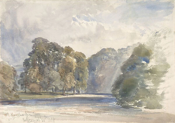 On the Wharfe, Bolton Abbey, September 30, 1858. Creator: William Callow