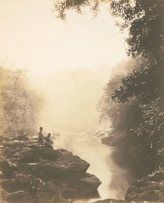 Framed Print : Wharfe and Pool, Below the Strid, 1854. Creator: Roger Fenton Framed Print : Wharfe and Pool, Below the Strid, 1854. Creator: Roger Fenton
