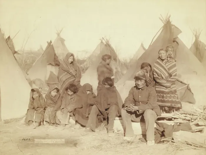 Framed Print : What's left of Big Foot's band, 1891. Creator: John C. H. Grabill Framed Print : What's left of Big Foot's band, 1891. Creator: John C. H. Grabill