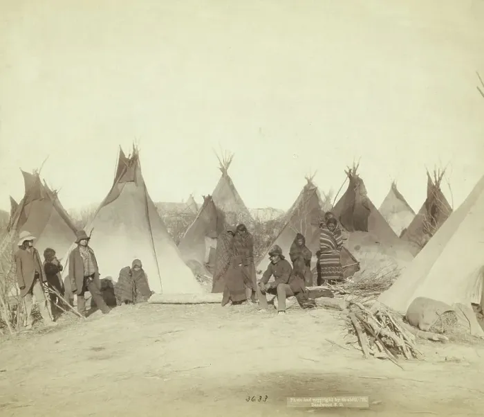 Framed Print : What's left of Big Foot's band, 1891. Creator: John C. H. Grabill Framed Print : What's left of Big Foot's band, 1891. Creator: John C. H. Grabill