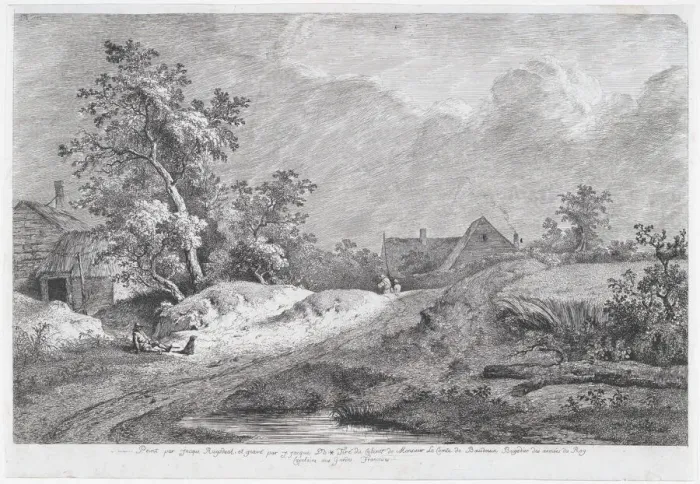 Framed Print : Wheat Field, 1772. Creator: Jean-Jacques de Boissieu Framed Print : Wheat Field, 1772. Creator: Jean-Jacques de Boissieu