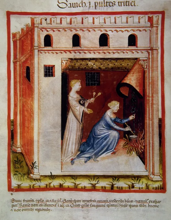 Framed Print : Wheat porridge, 14th century. Creator: Unknown Framed Print : Wheat porridge, 14th century. Creator: Unknown