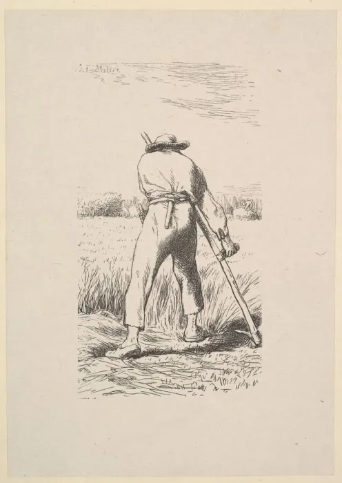 Framed Print : The Wheat Reaper, 1853. Creator: Jacques-Adrien Lavieille Framed Print : The Wheat Reaper, 1853. Creator: Jacques-Adrien Lavieille