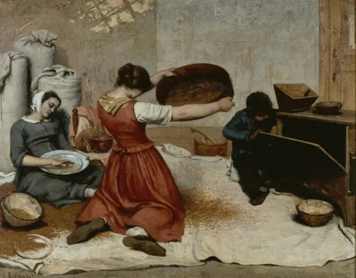 Framed Print : The Wheat Sifters (Les Cribleuses de Ble), 1854 Framed Print : The Wheat Sifters (Les Cribleuses de Ble), 1854