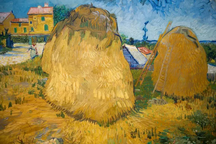 Framed Print : Wheat Stacks in Provence. Artist: Gogh, Vincent, van (1853-1890) Framed Print : Wheat Stacks in Provence. Artist: Gogh, Vincent, van (1853-1890)