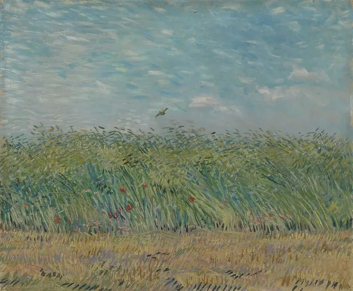 Framed Print : Wheatfield with Partridge, 1887. Creator: Gogh, Vincent, van (1853-1890) Framed Print : Wheatfield with Partridge, 1887. Creator: Gogh, Vincent, van (1853-1890)