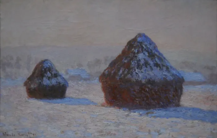 Framed Print : Wheatstacks, Snow Effect, Morning, 1891. Artist: Monet, Claude (1840-1926) Framed Print : Wheatstacks, Snow Effect, Morning, 1891. Artist: Monet, Claude (1840-1926)