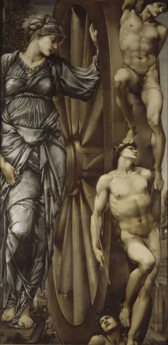 Framed Print : The Wheel of Fortune, 1883. Artist: Burne-Jones, Sir Edward Coley (1833-1898) Framed Print : The Wheel of Fortune, 1883. Artist: Burne-Jones, Sir Edward Coley (1833-1898)