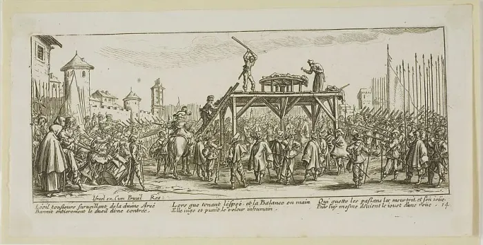 Framed Print : The Wheel, plate fourteen from The Large Miseries of War, n.d. Creator: Gerard van Schagen Framed Print : The Wheel, plate fourteen from The Large Miseries of War, n.d. Creator: Gerard van Schagen