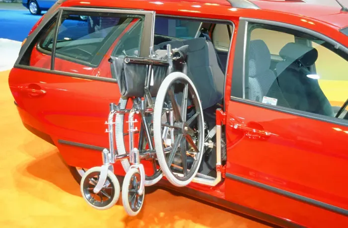 Framed Print : Wheelchair access into car Framed Print : Wheelchair access into car