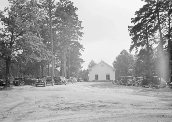 Framed Print : Wheeleys Church and grounds, Person County, North Carolina, 1939. Creator: Dorothea Lange Framed Print : Wheeleys Church and grounds, Person County, North Carolina, 1939. Creator: Dorothea Lange