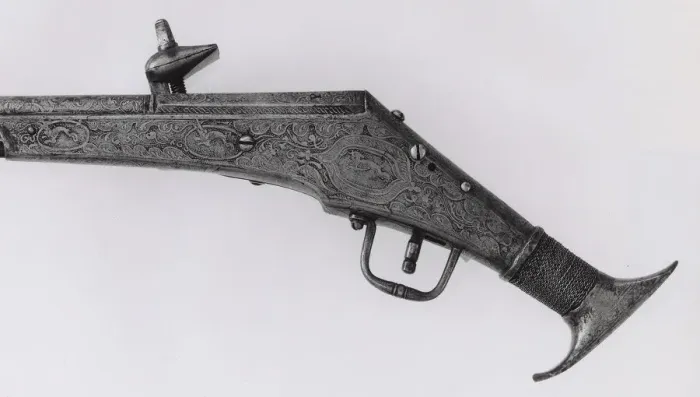 Framed Print : Wheellock Pistol, Nuremberg, c. 1590. Creator: Peter Danner Framed Print : Wheellock Pistol, Nuremberg, c. 1590. Creator: Peter Danner