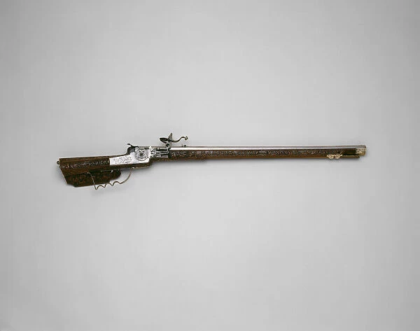 Wheellock Rifle of Emperor Leopold I, Gmünd, 1664. Creator: Johann Georg Maucher