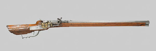 Wheellock Rifle, Germany, 1665. Creator: Hans Heller