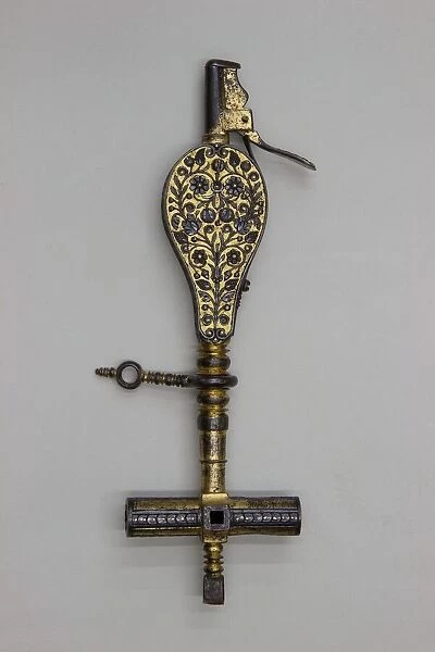 Wheellock Spanner with Priming Flask and Screwdriver, German, Munich, ca. 1610-30